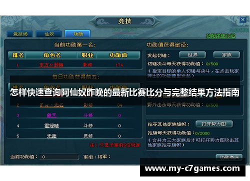 怎样快速查询阿仙奴昨晚的最新比赛比分与完整结果方法指南