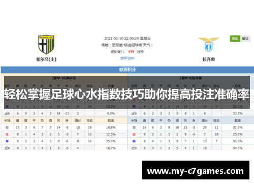 轻松掌握足球心水指数技巧助你提高投注准确率